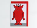 Red Monster Card with Bookmark