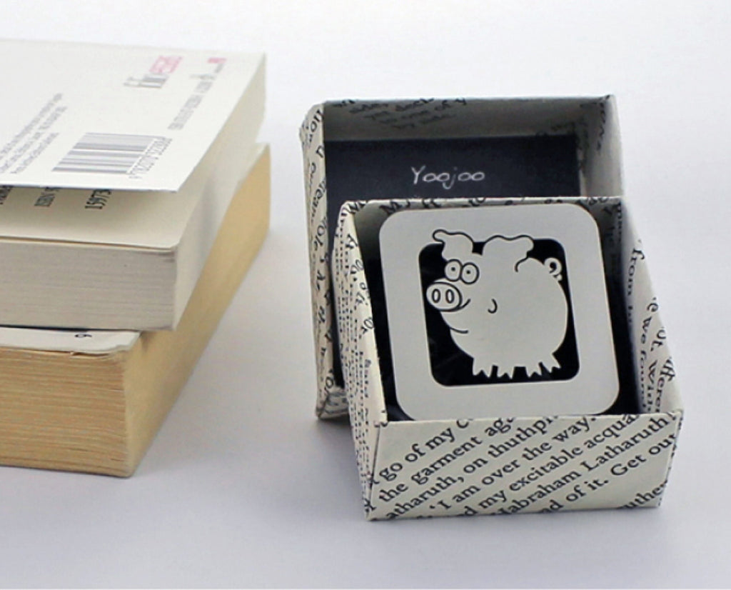 Pig Bookmark with Origami Gift Box