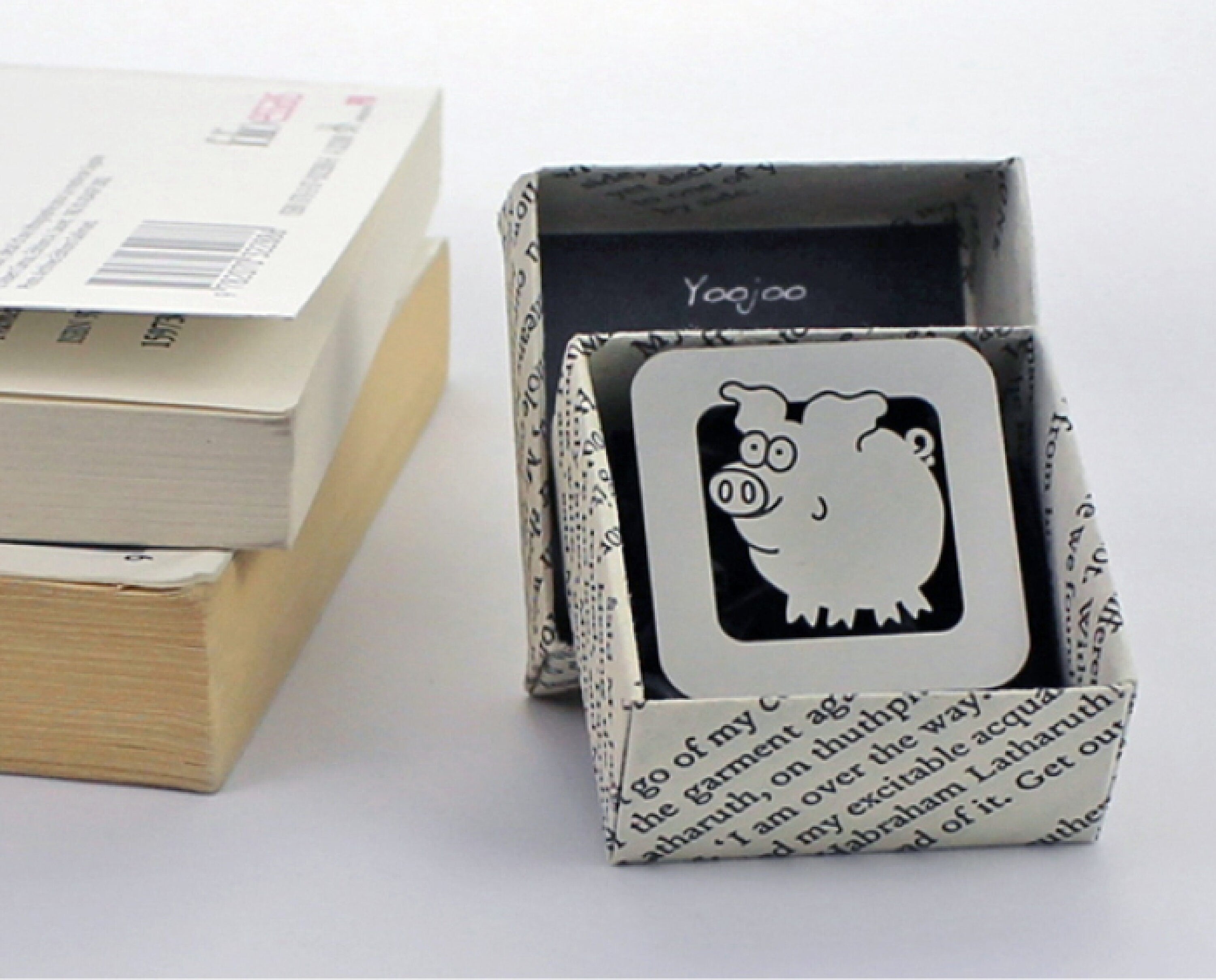Pig Bookmark with Origami Gift Box