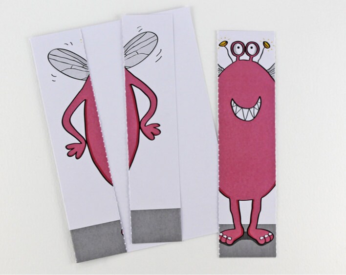 Candy Pink Monster Card with Bookmark