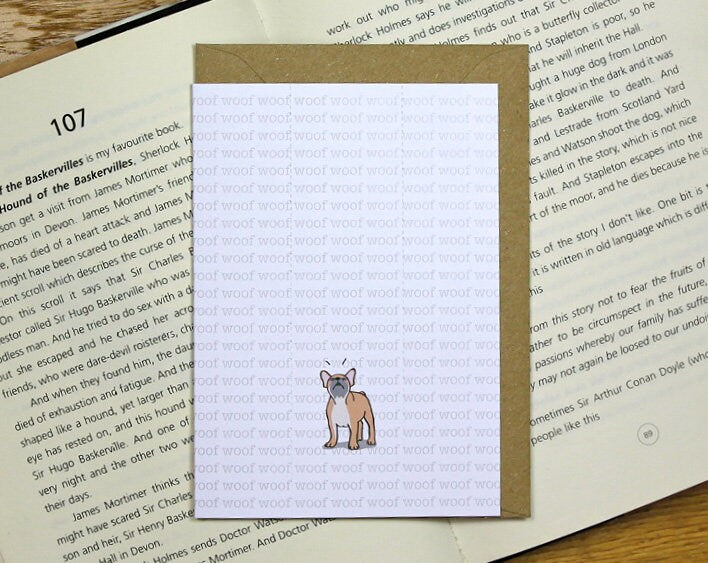 French Bulldog Card with Bookmark