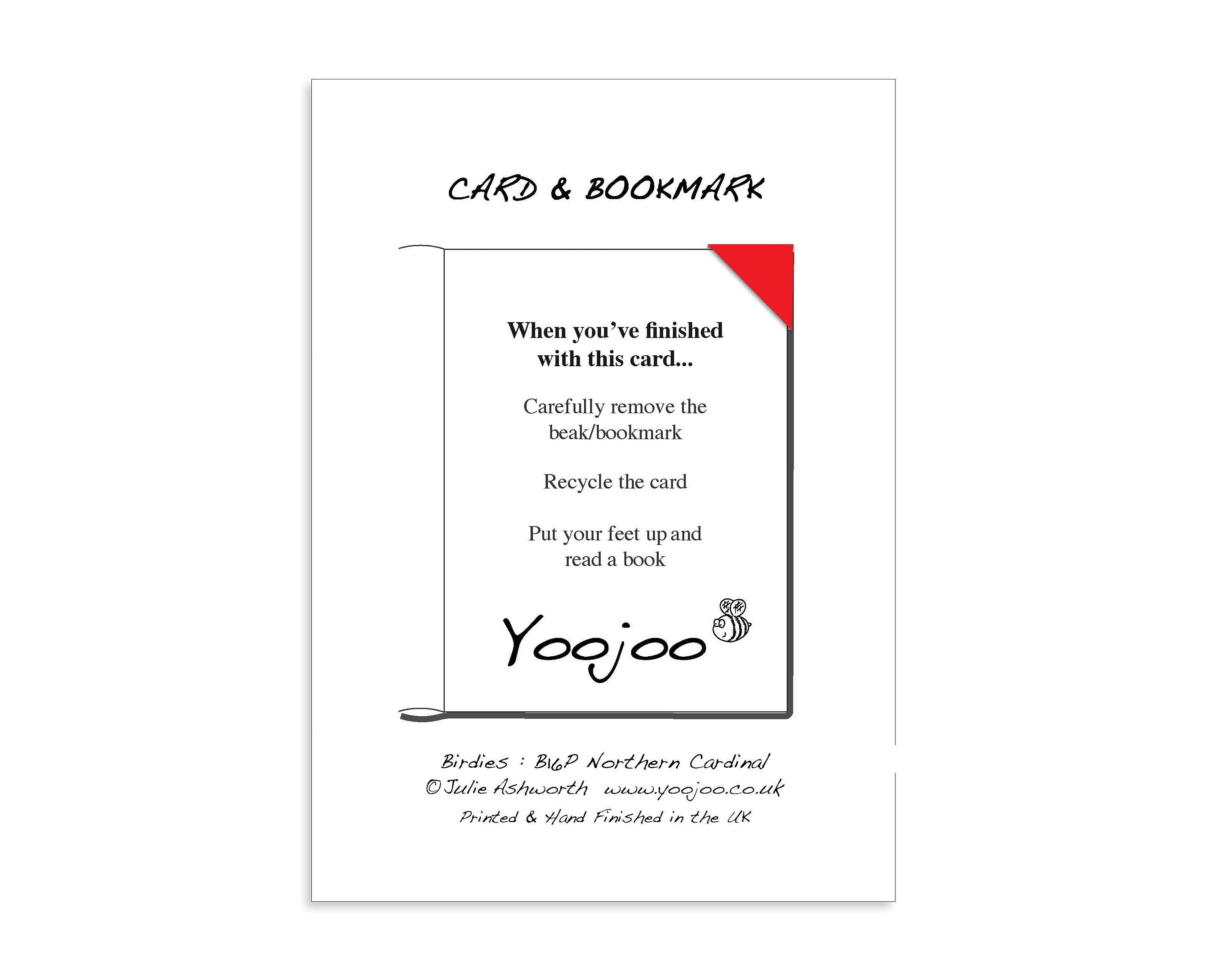 Northern Cardinal Card with Origami Bookmark