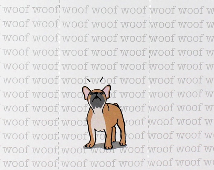 French Bulldog Card with Bookmark