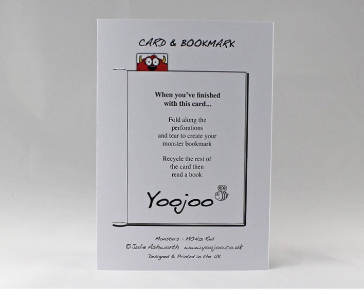 Red Monster Card with Bookmark