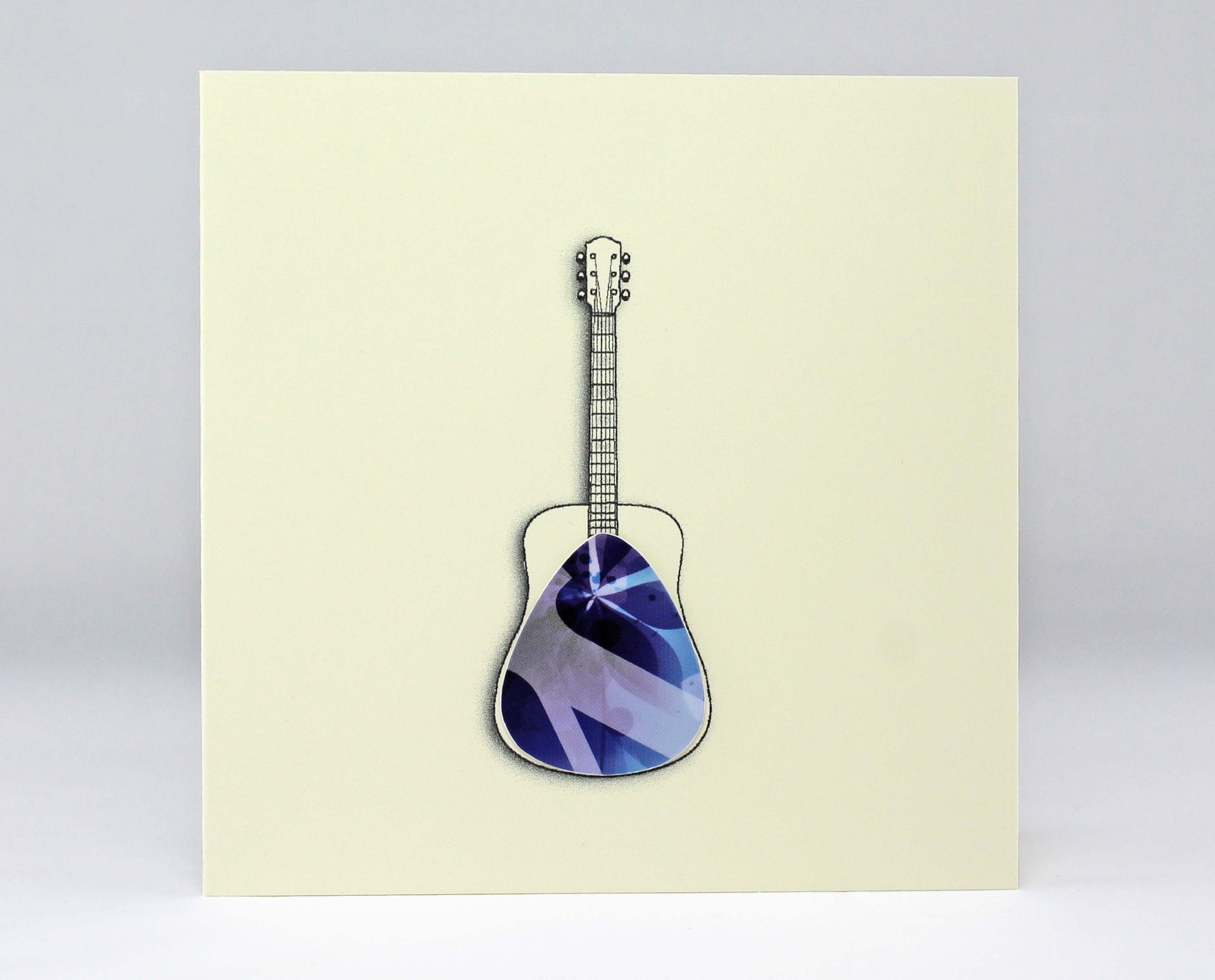 Acoustic Guitar Card with Plectrum
