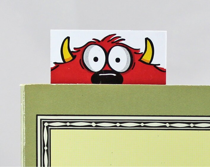 Red Monster Card with Bookmark