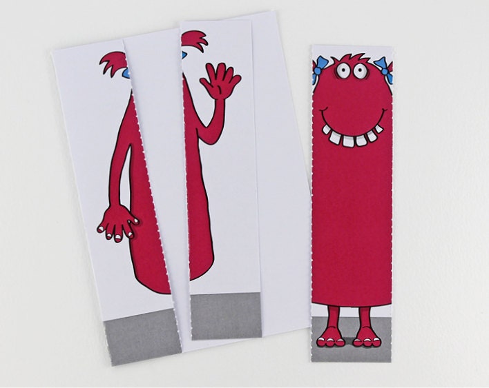 Fuchsia Pink Monster Card with Bookmark