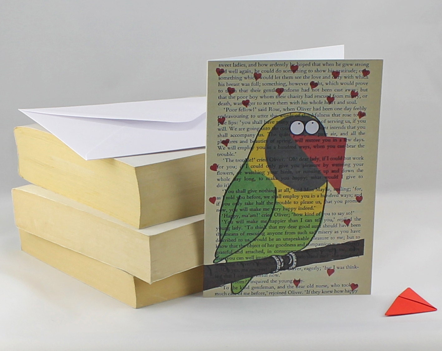Love Bird Card with Origami Bookmark