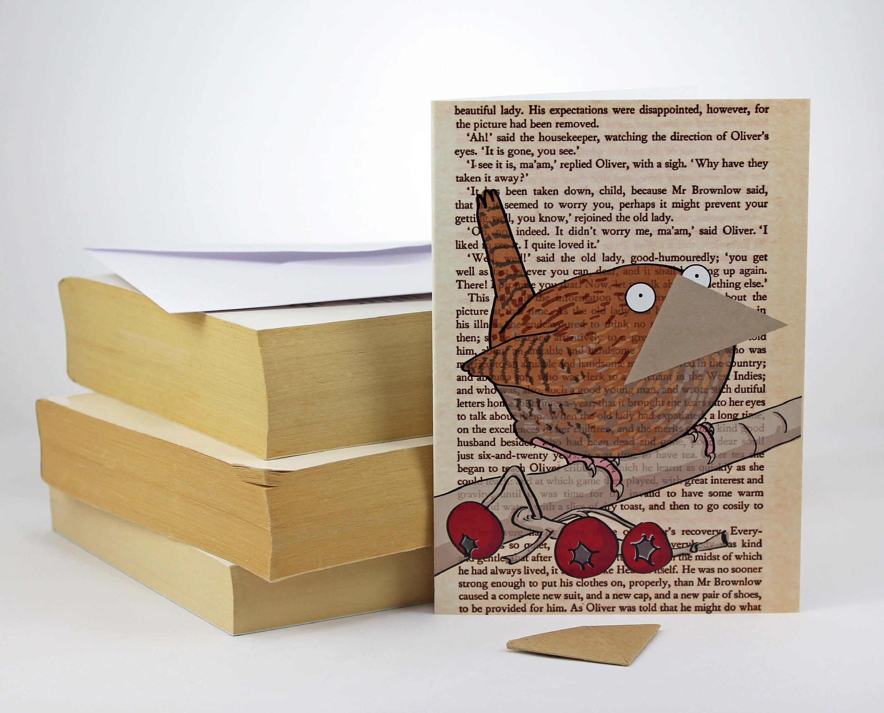 Wren Card with Origami Bookmark