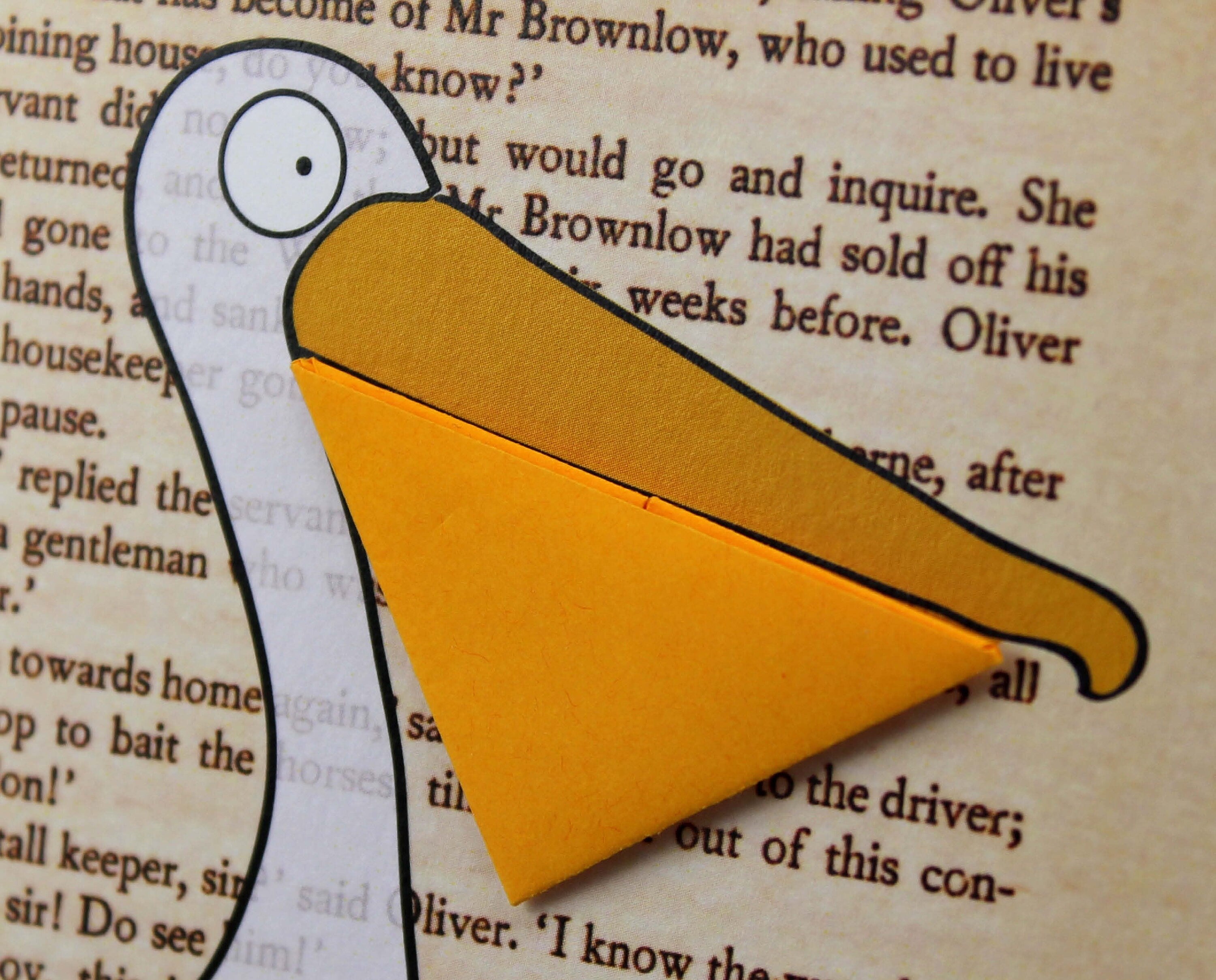 Pelican Card with Origami Bookmark