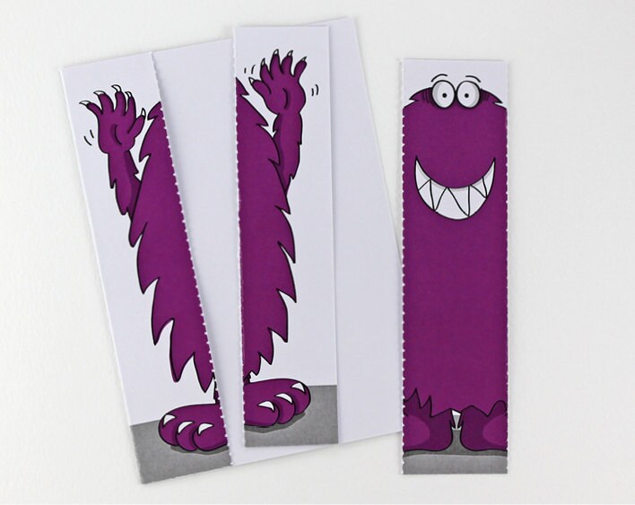 Purple Monster Card with Bookmark