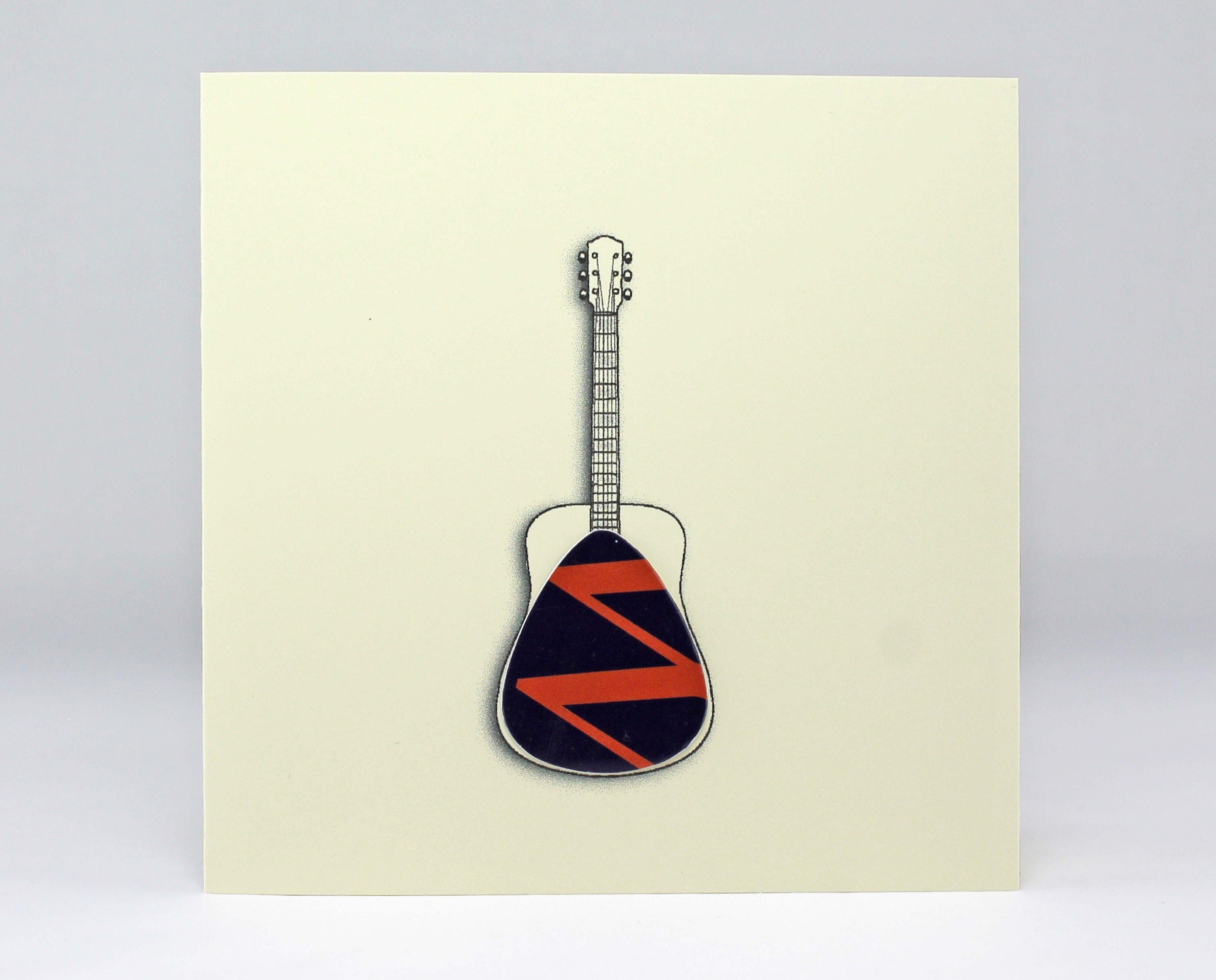 Acoustic Guitar Card with Plectrum