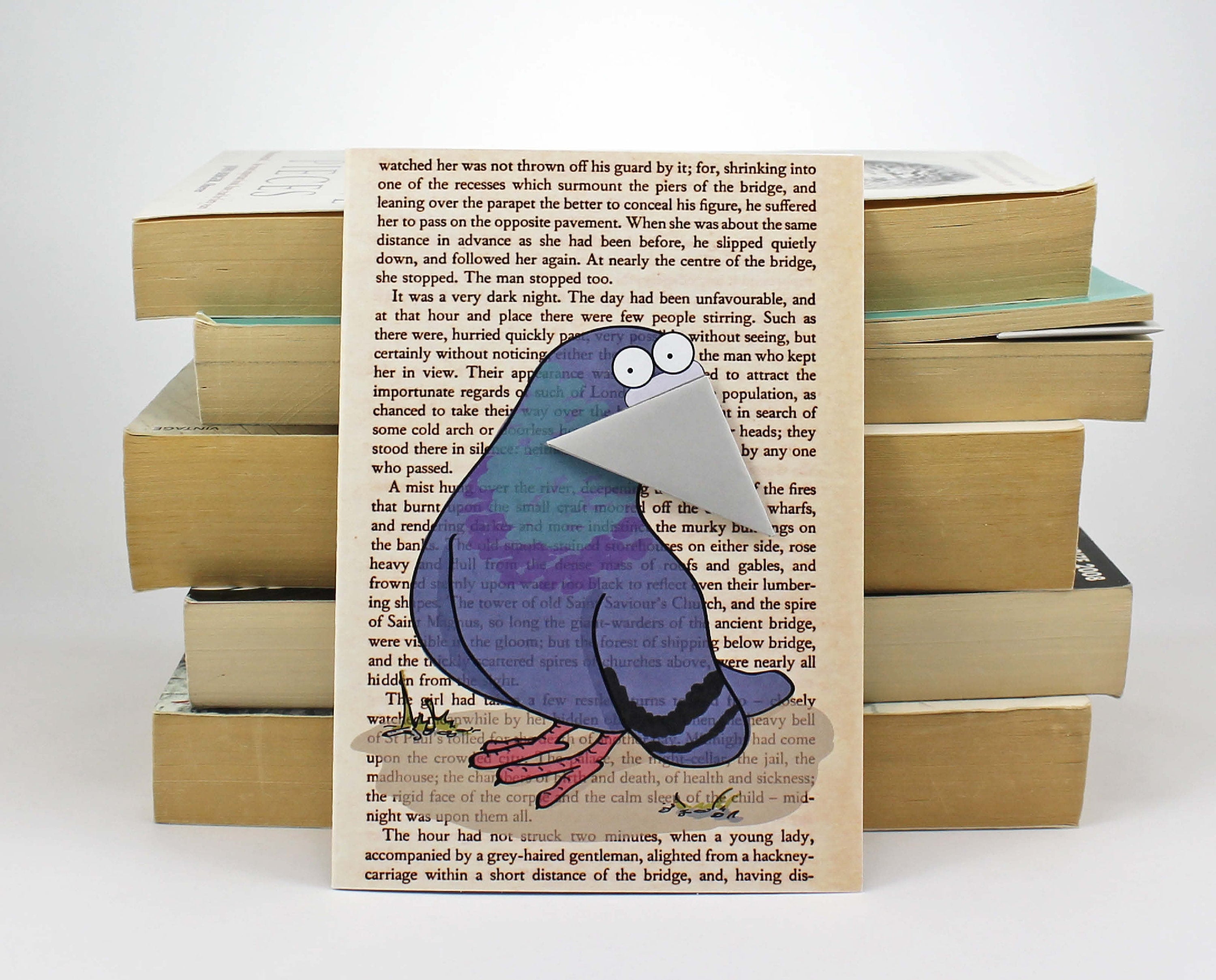 Pigeon Card with Origami Bookmark