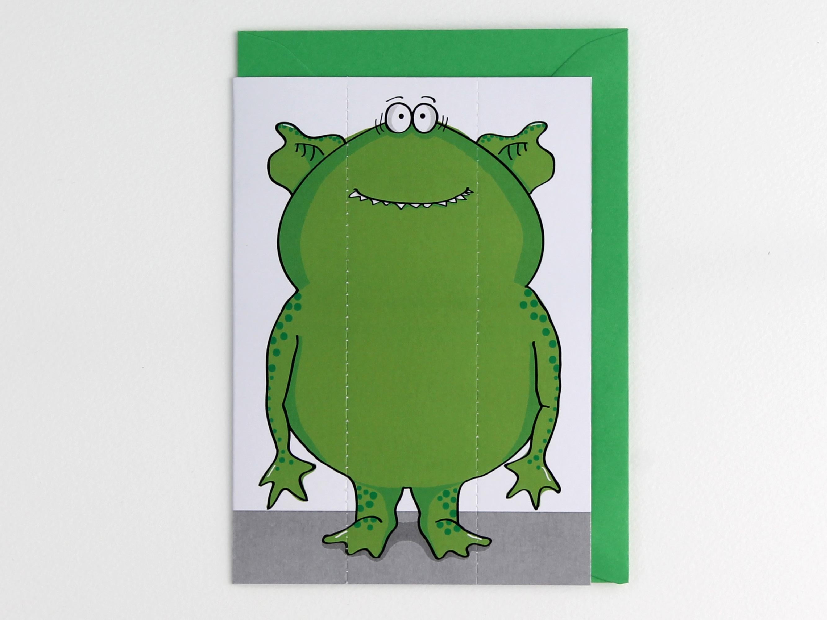 Green Monster Card with Bookmark