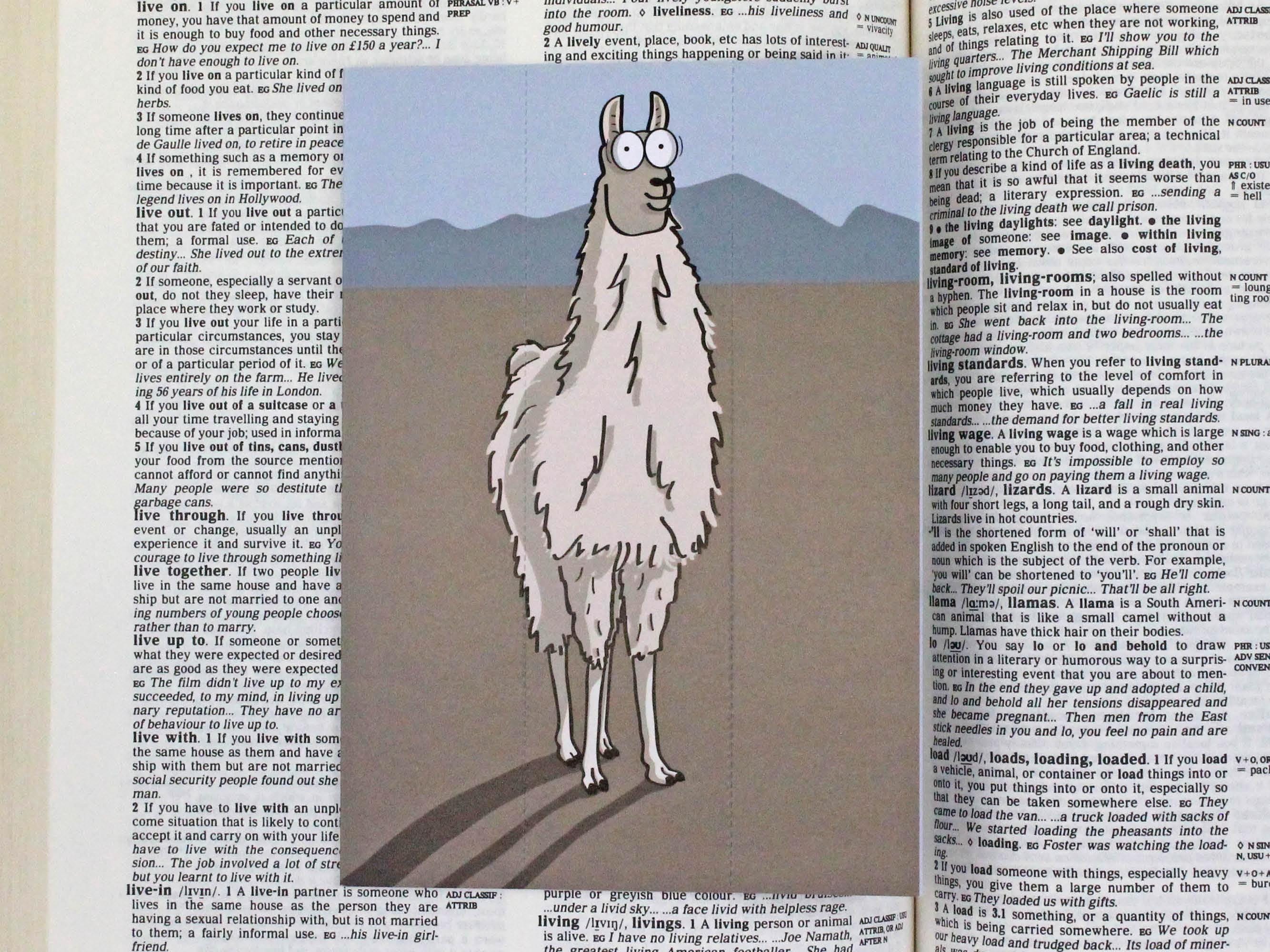 Llama Card with Bookmark