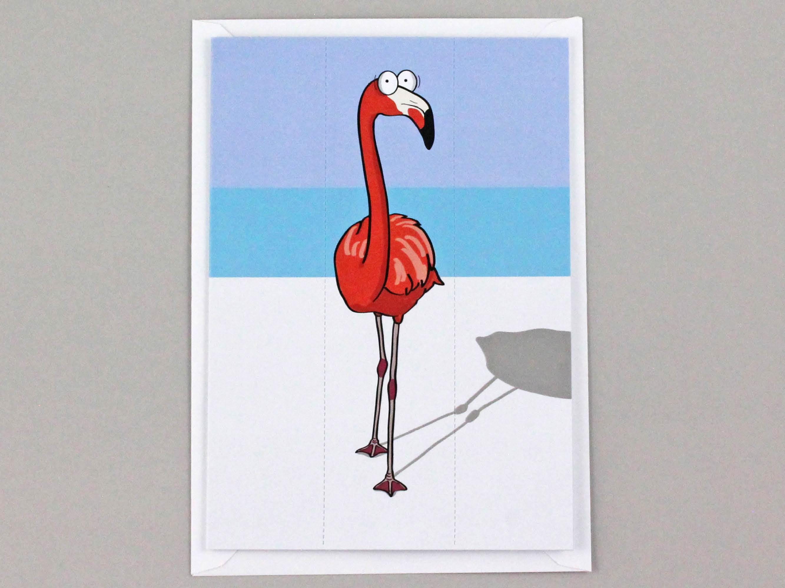 Flamingo Card with Bookmark