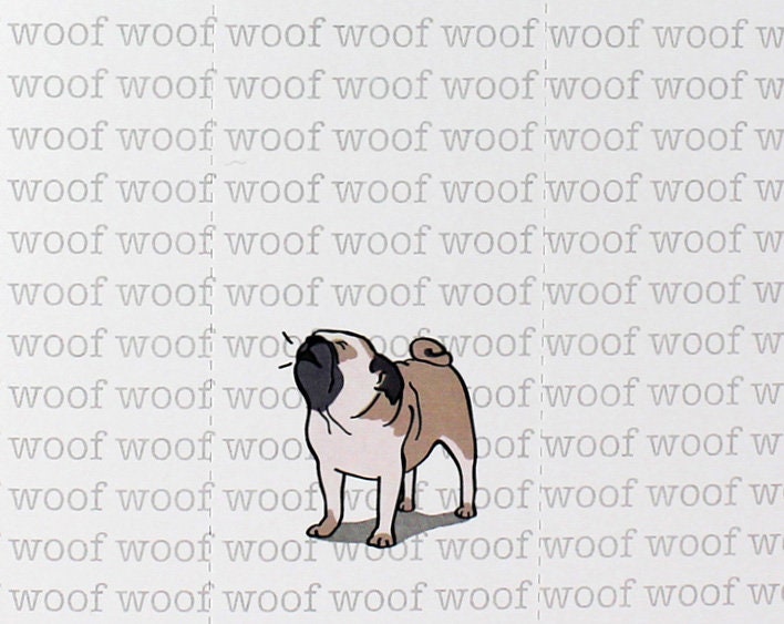 Pug Card with Bookmark