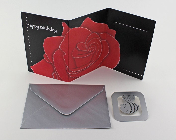 Rose Birthday Card with Bookmark