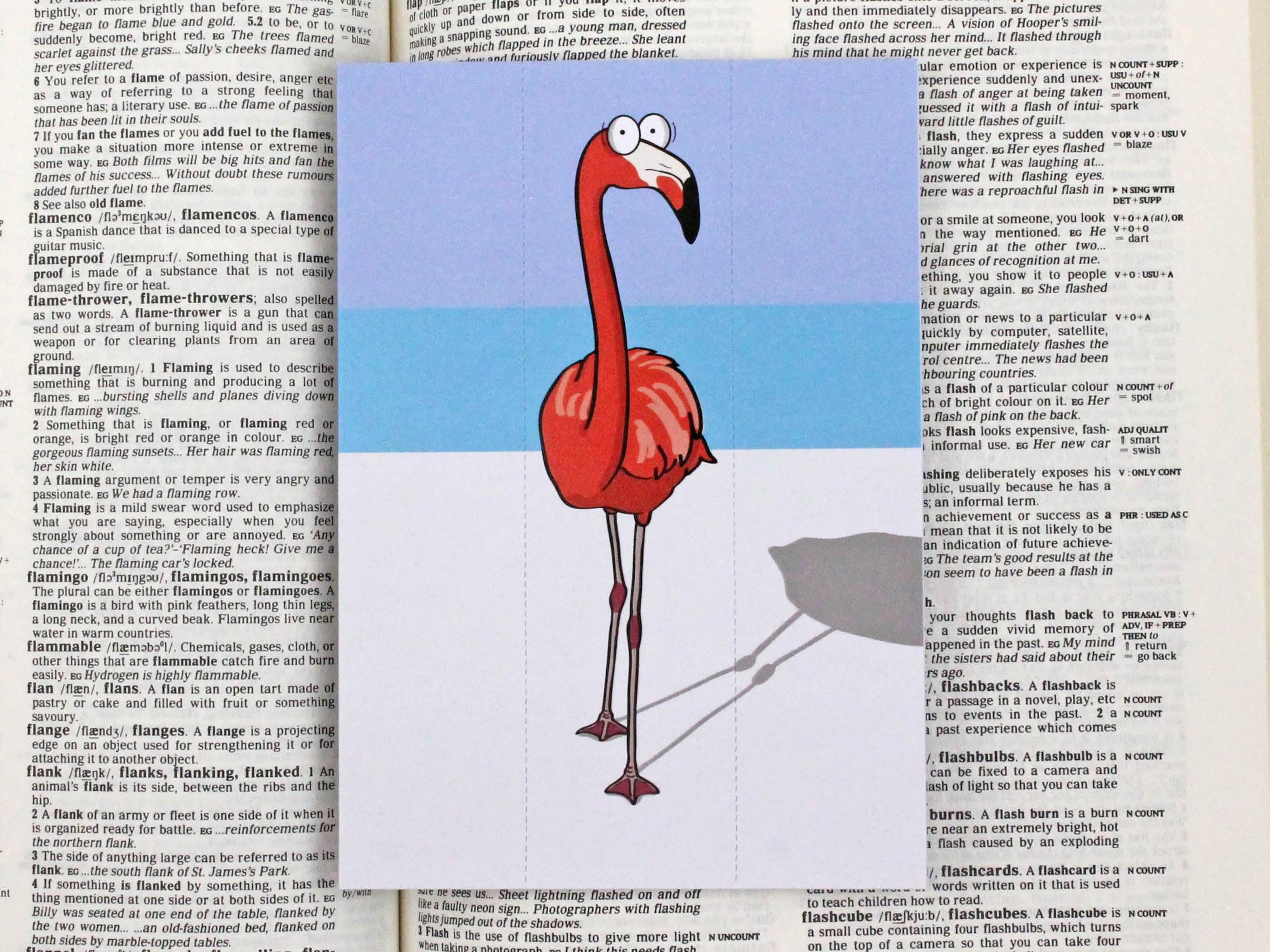 Flamingo Card with Bookmark