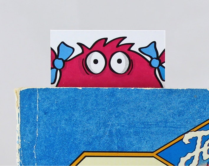 Fuchsia Pink Monster Card with Bookmark