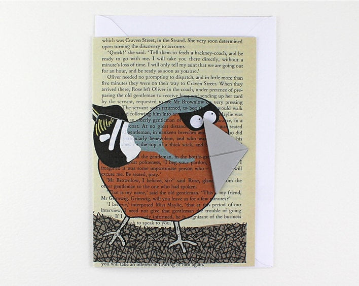 Chaffinch Card with Origami Bookmark