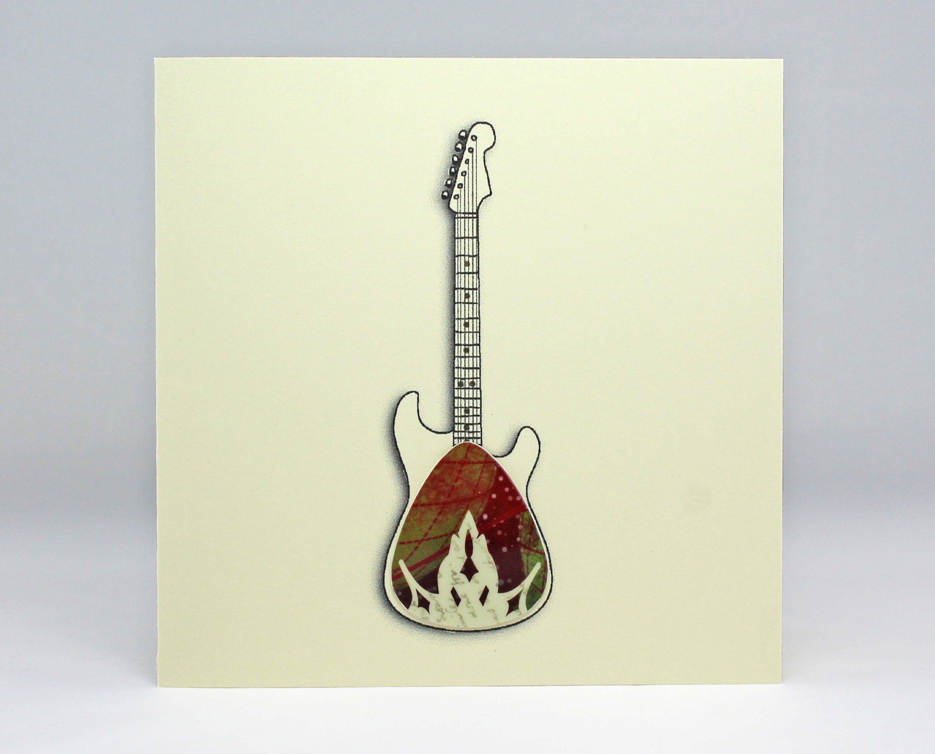 Electric Guitar Card with Plectrum
