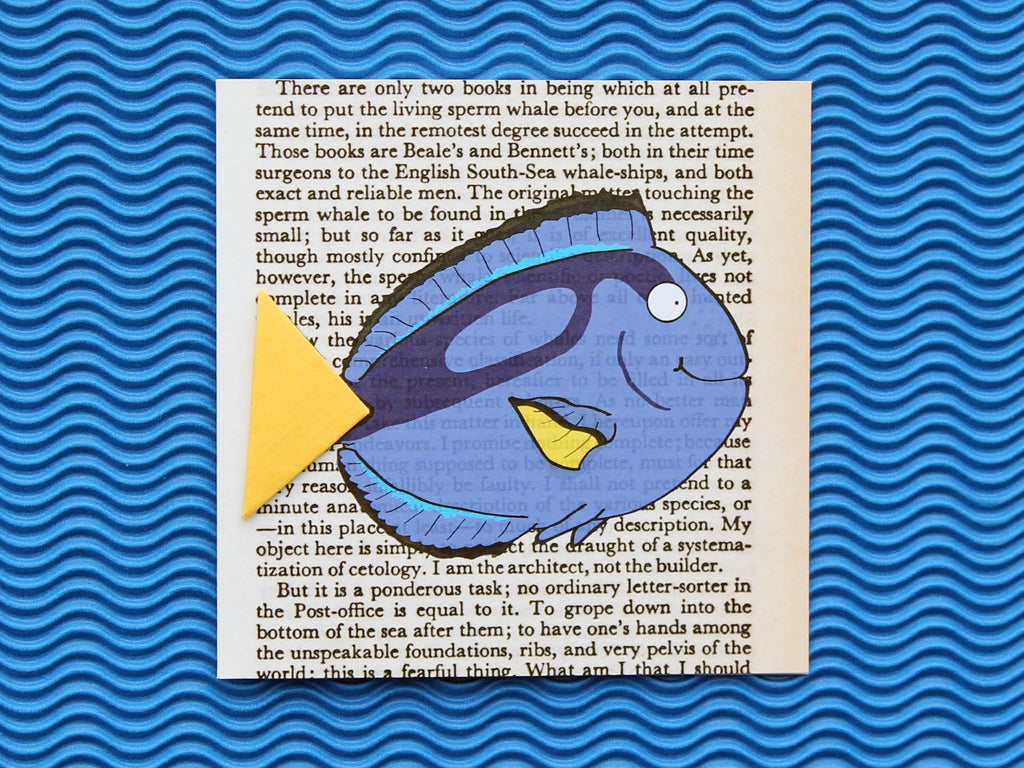 Blue Tang Card with Origami Bookmark