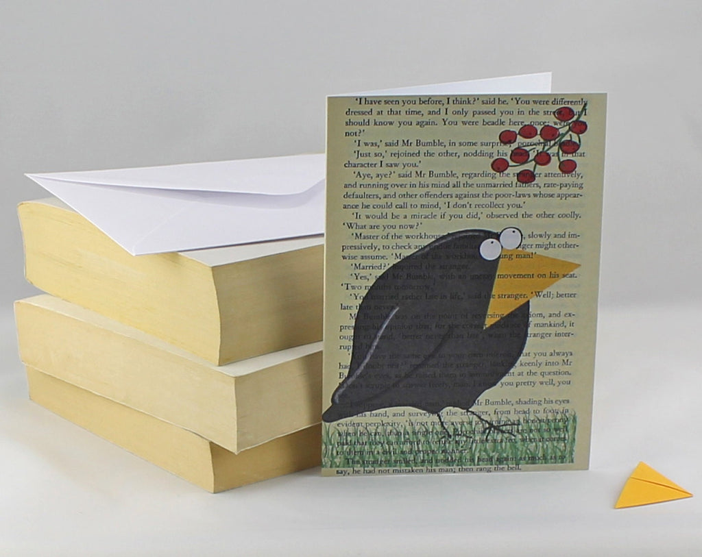 Blackbird Card with Origami Bookmark