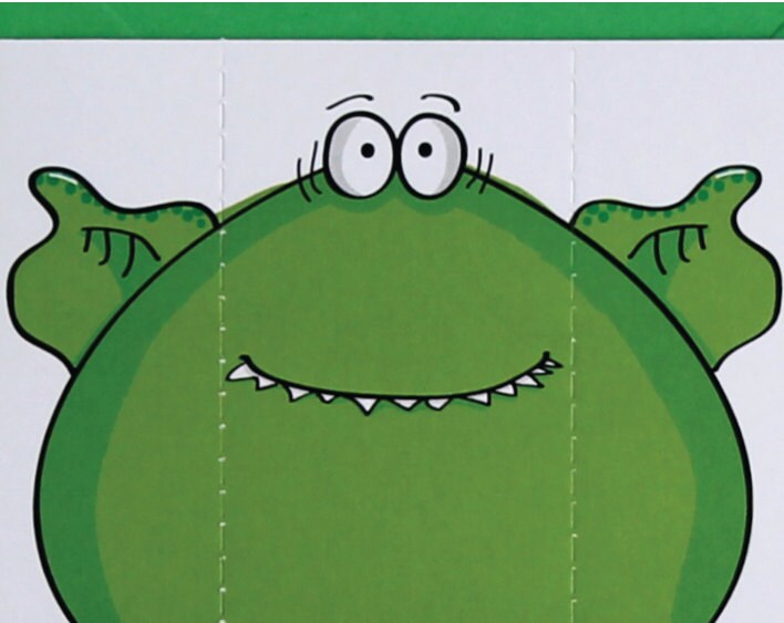 Green Monster Card with Bookmark