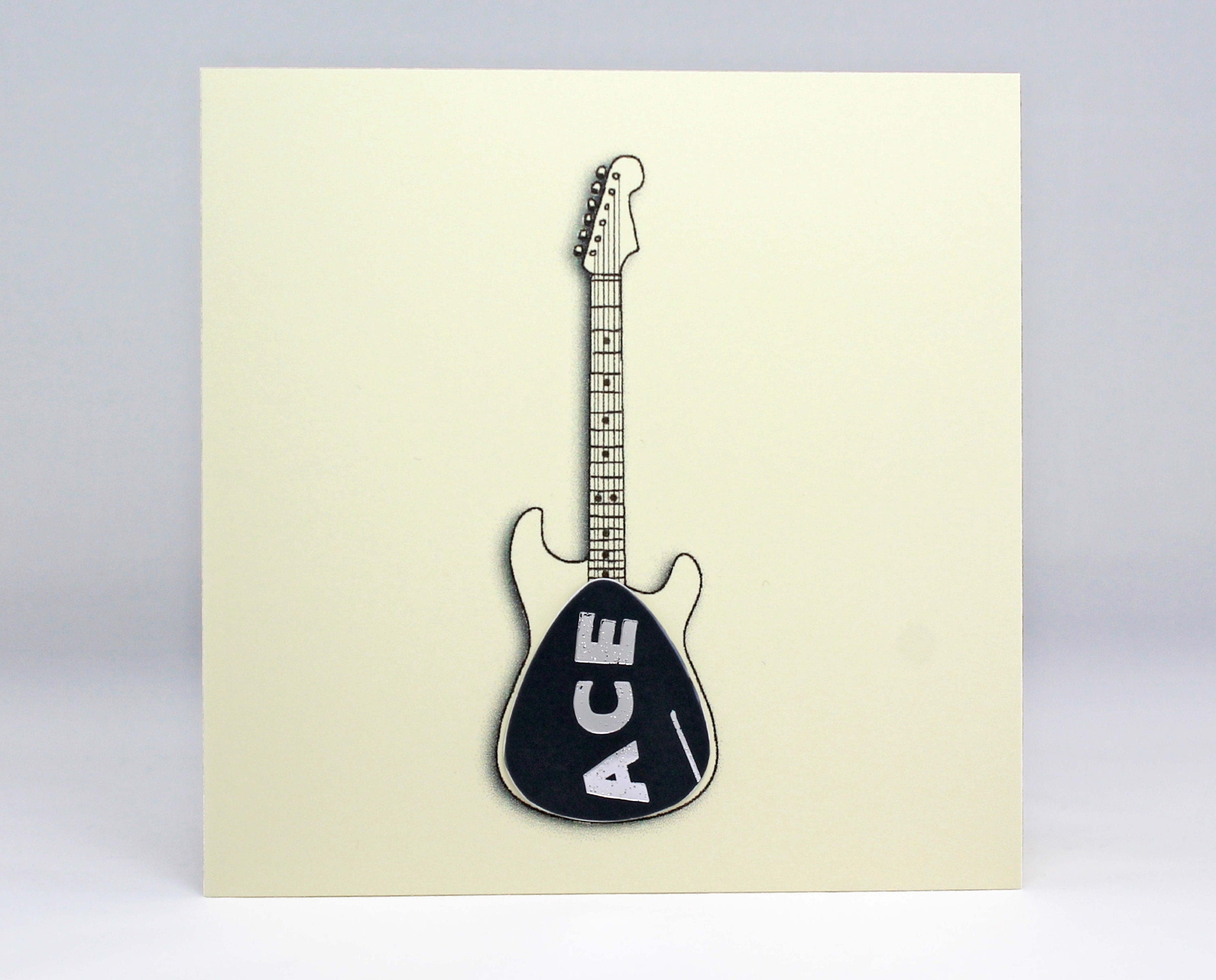 Electric Guitar Card with Plectrum