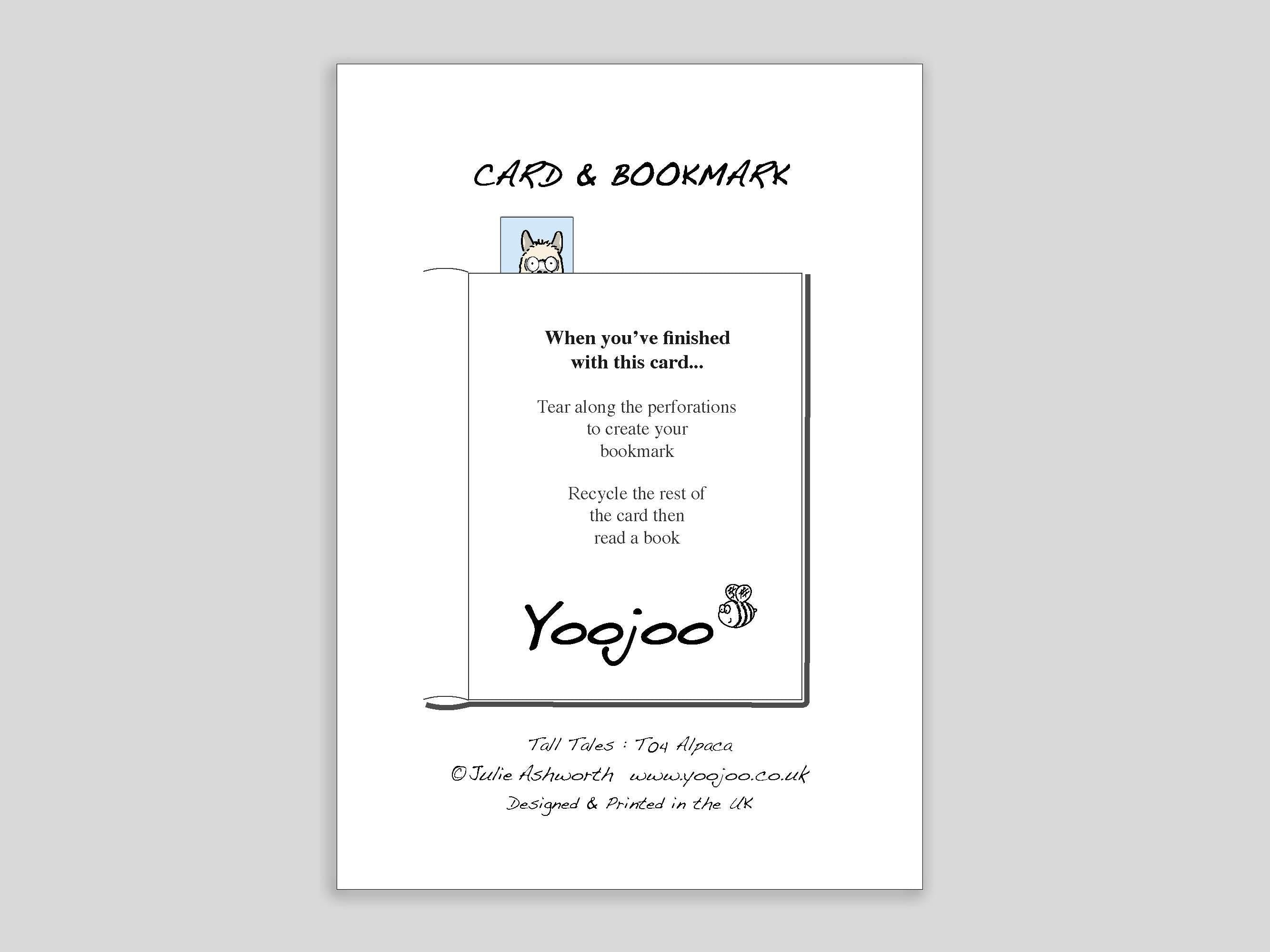 Alpaca Card with Bookmark