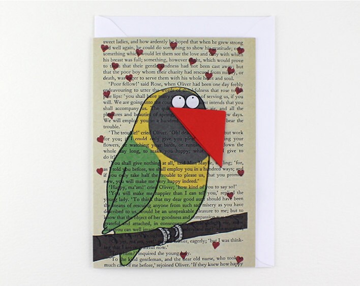 Love Bird Card with Origami Bookmark