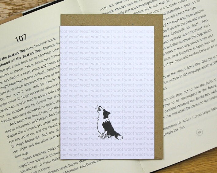 Border Collie Card with Bookmark