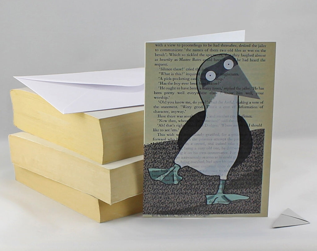 Blue-Footed Booby Card with Origami Bookmark
