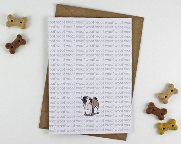 Pug Card with Bookmark