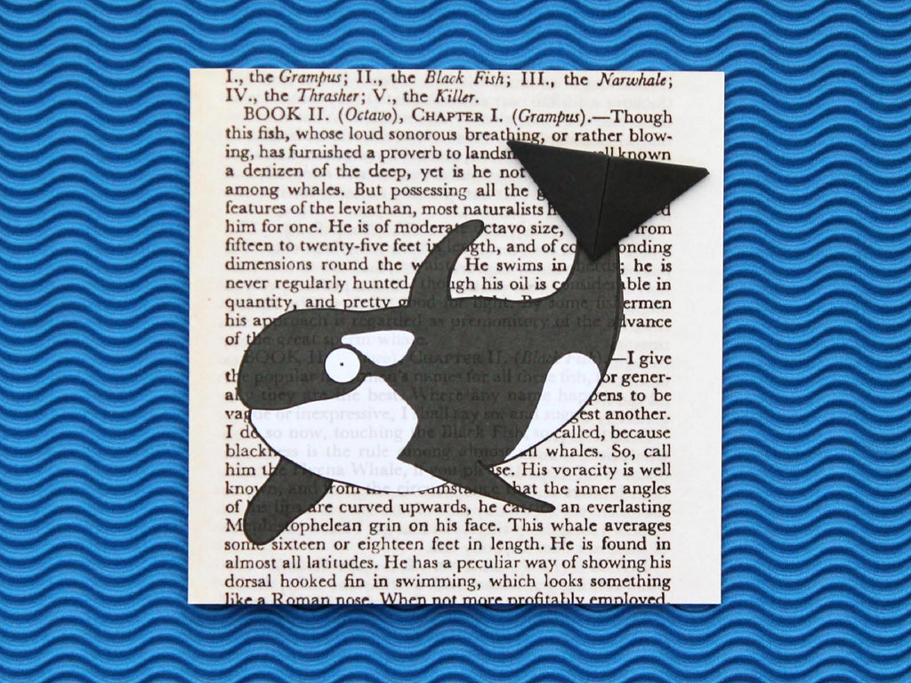Orca Card with Origami Bookmark