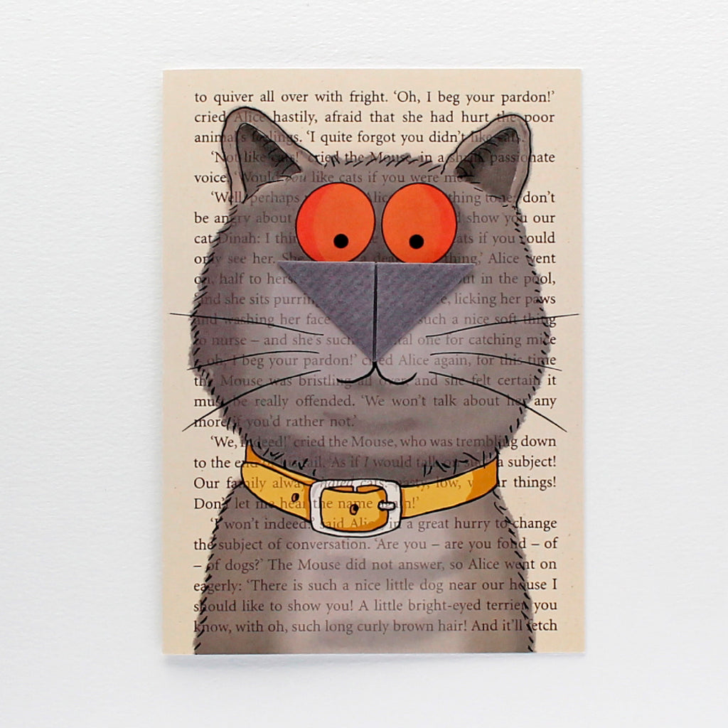 British Shorthair Cat Card with Origami Bookmark