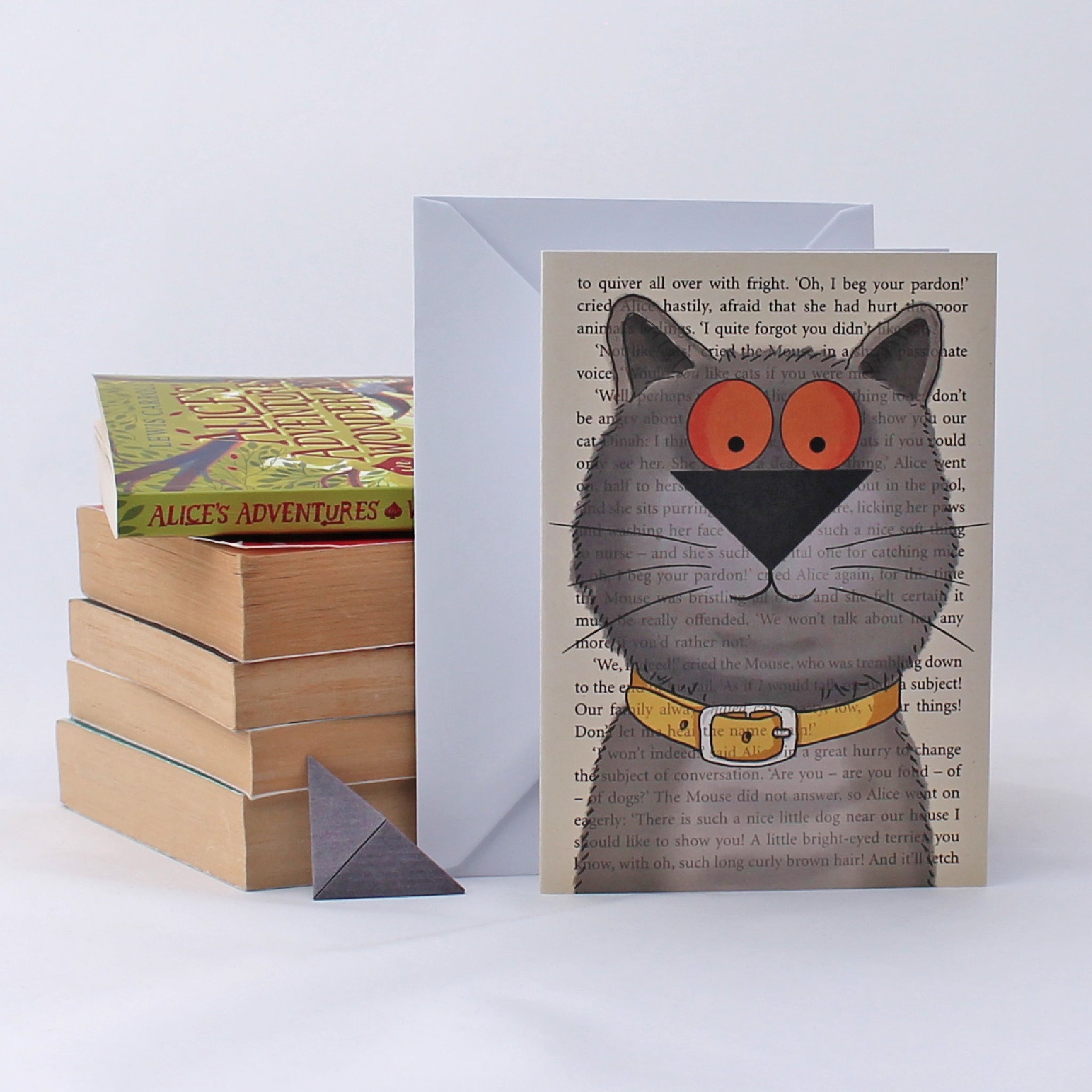 British Shorthair Cat Card with Origami Bookmark