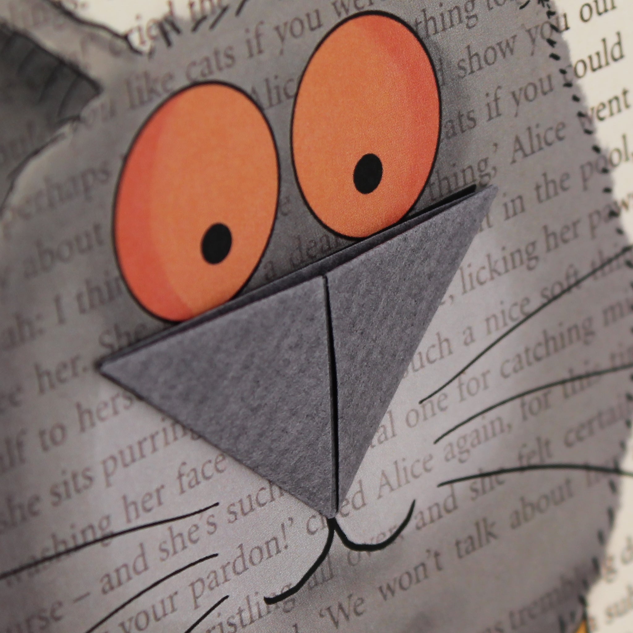 British Shorthair Cat Card with Origami Bookmark
