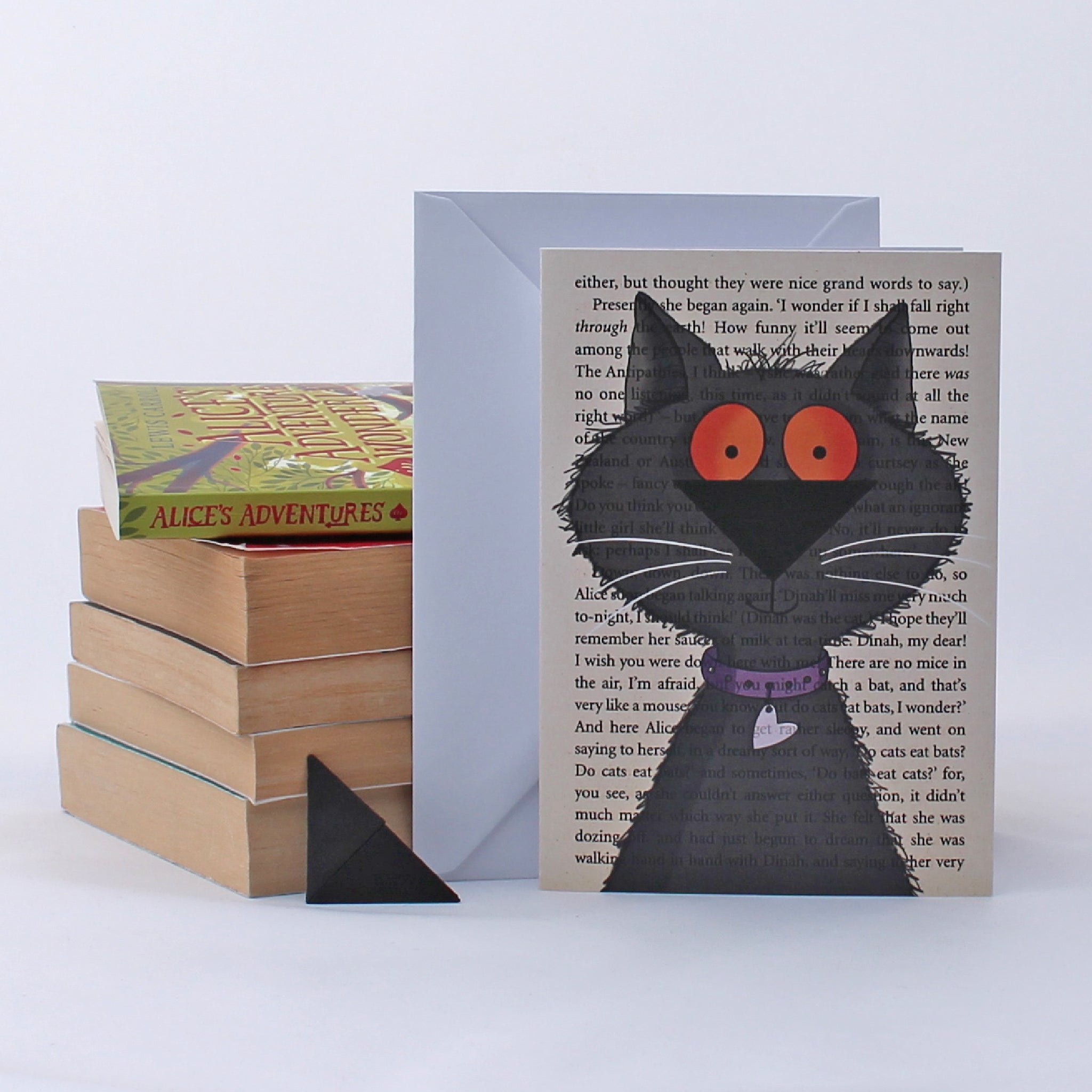 Black Cat Card with Origami Bookmark