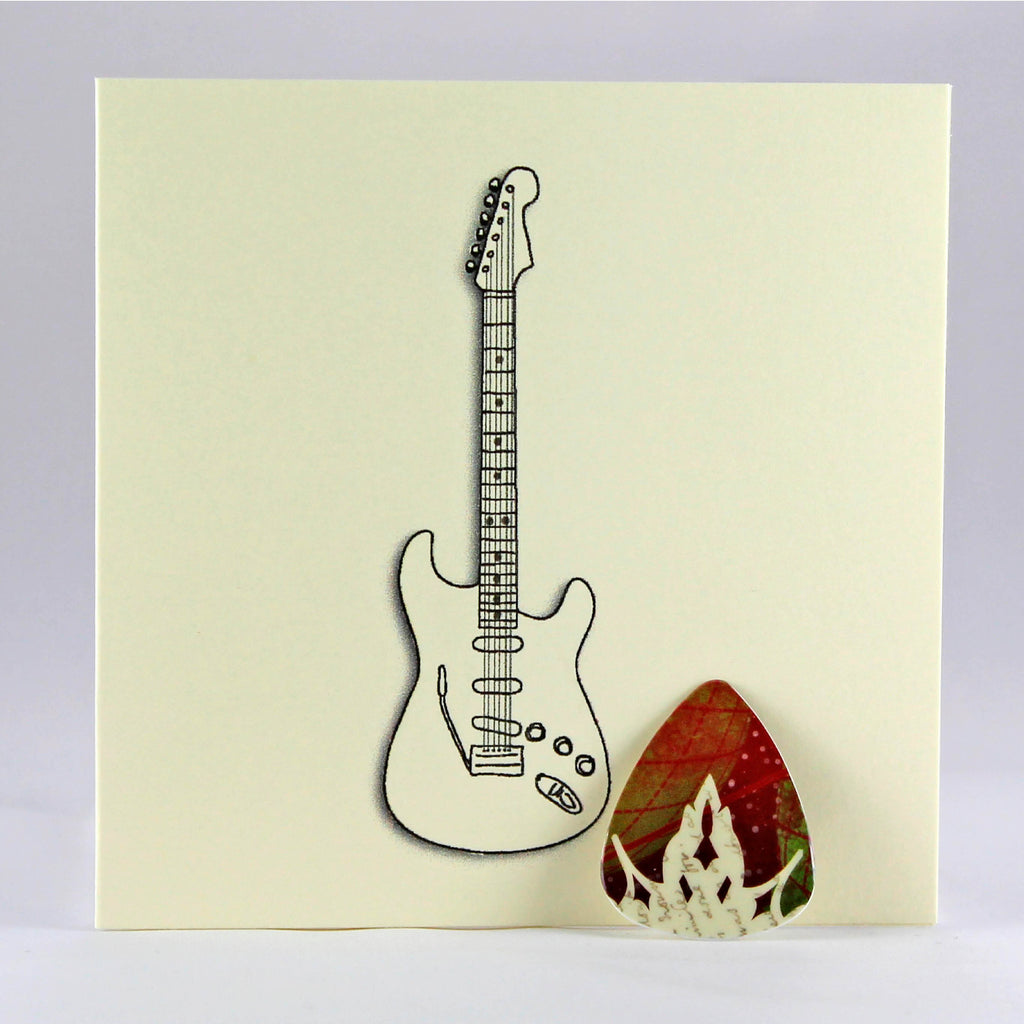 Electric Guitar Card with Plectrum