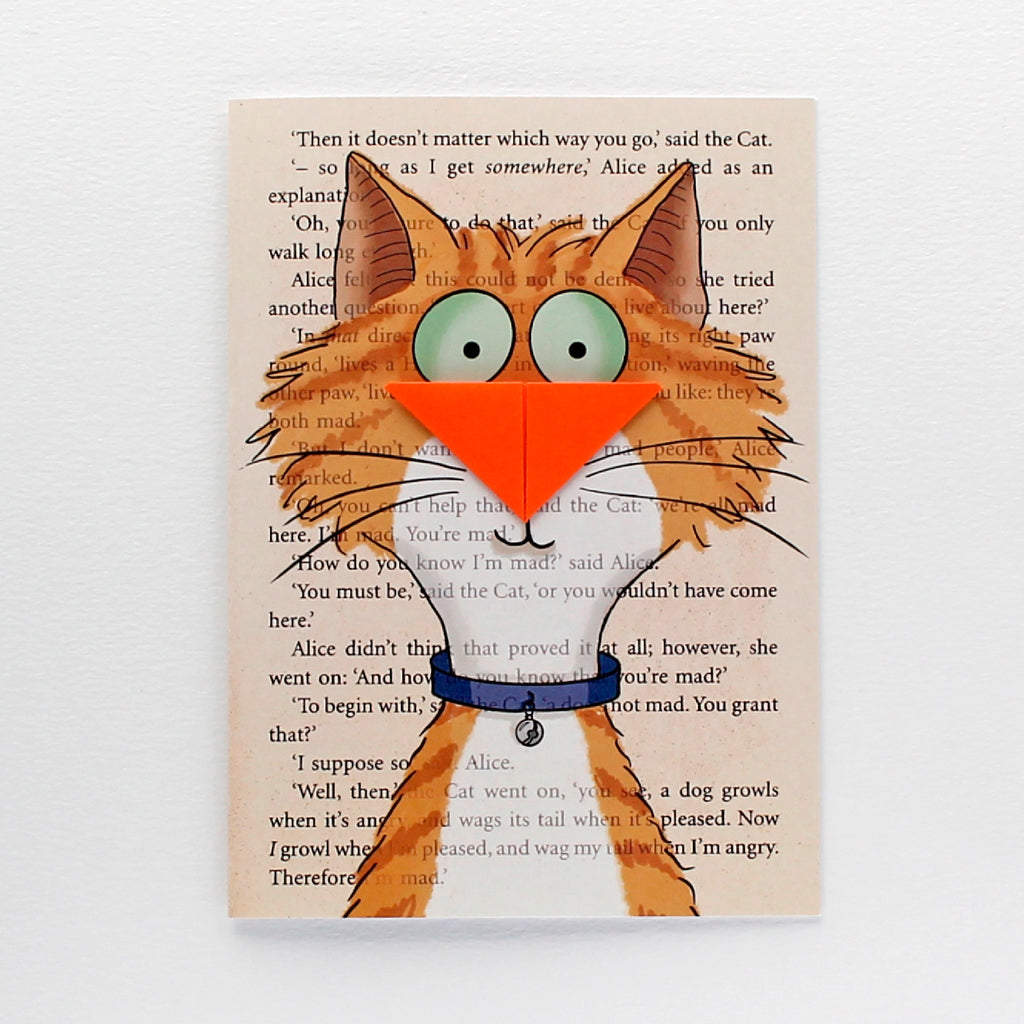 Ginger Cat Card with Origami Bookmark