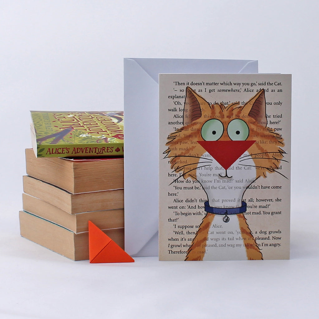 Ginger Cat Card with Origami Bookmark