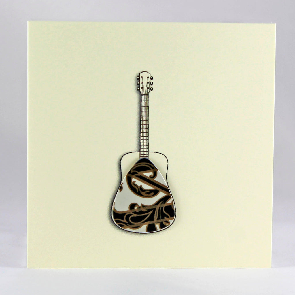 Acoustic Guitar Card with Plectrum