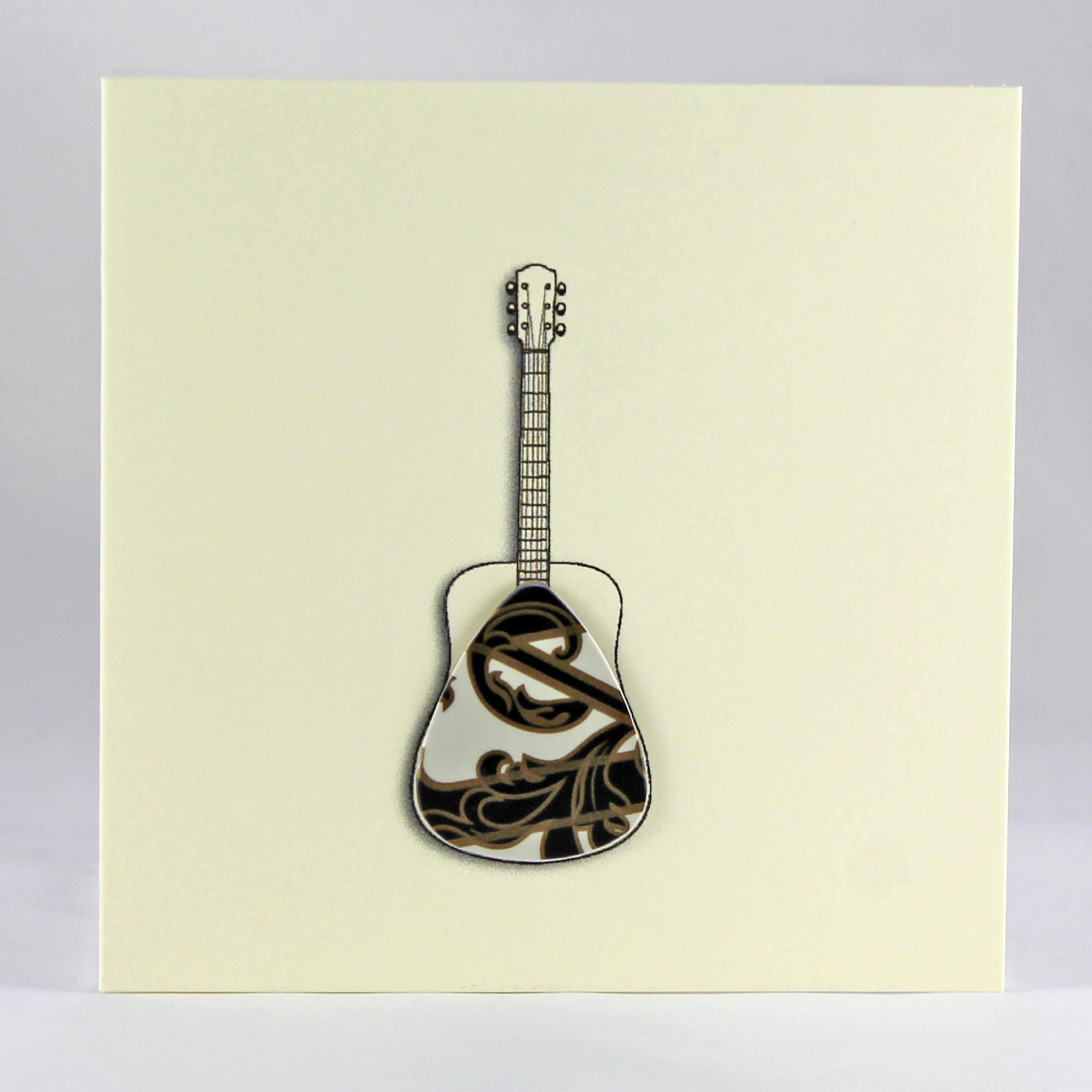 Acoustic Guitar Card with Plectrum