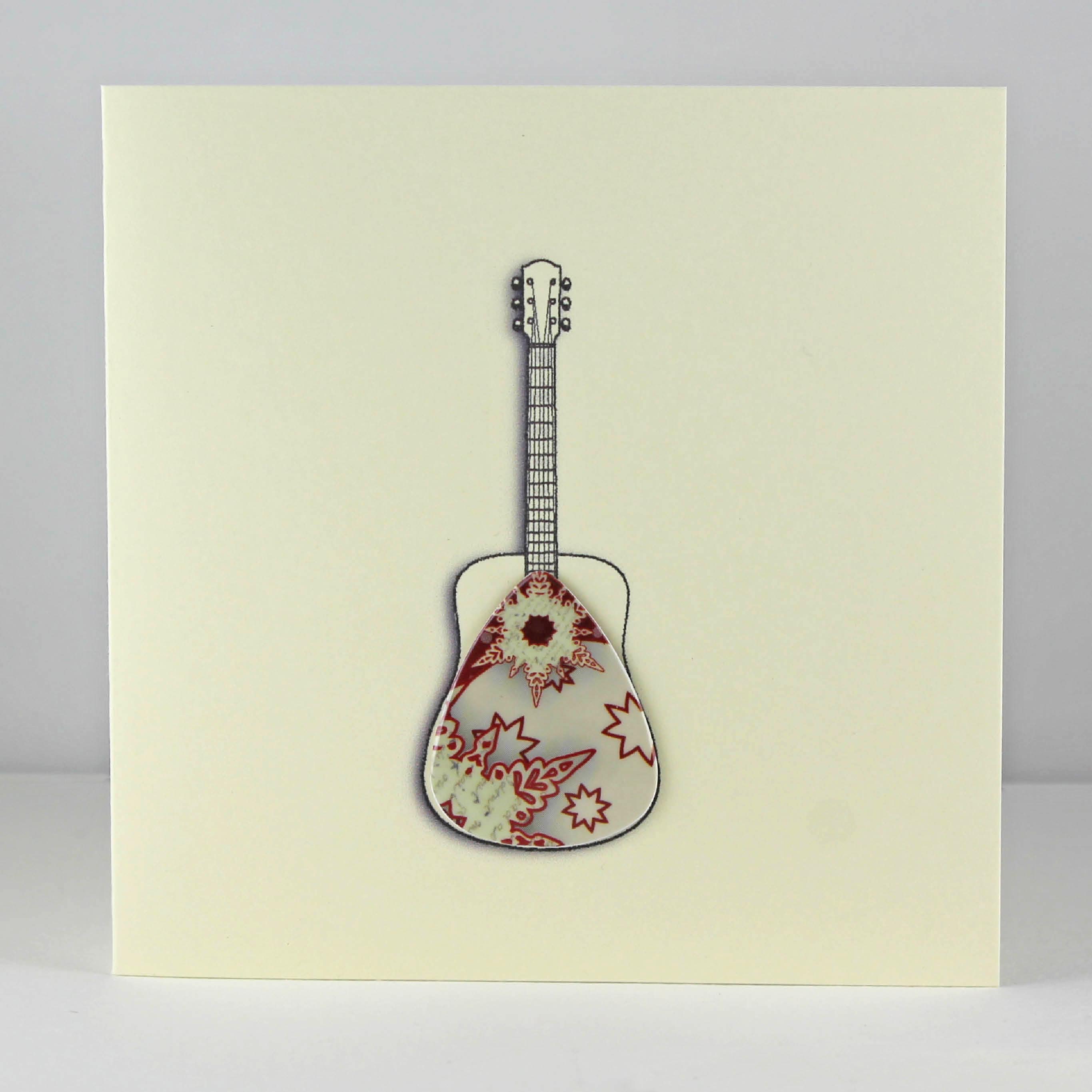 Guitar Christmas Cards with Plectrum