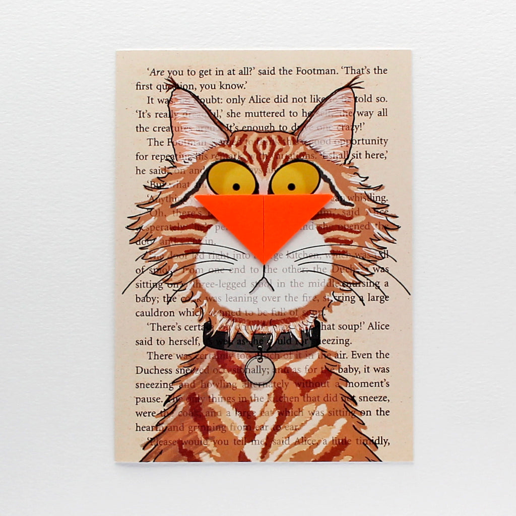 Maine Coon Cat Card with Origami Bookmark