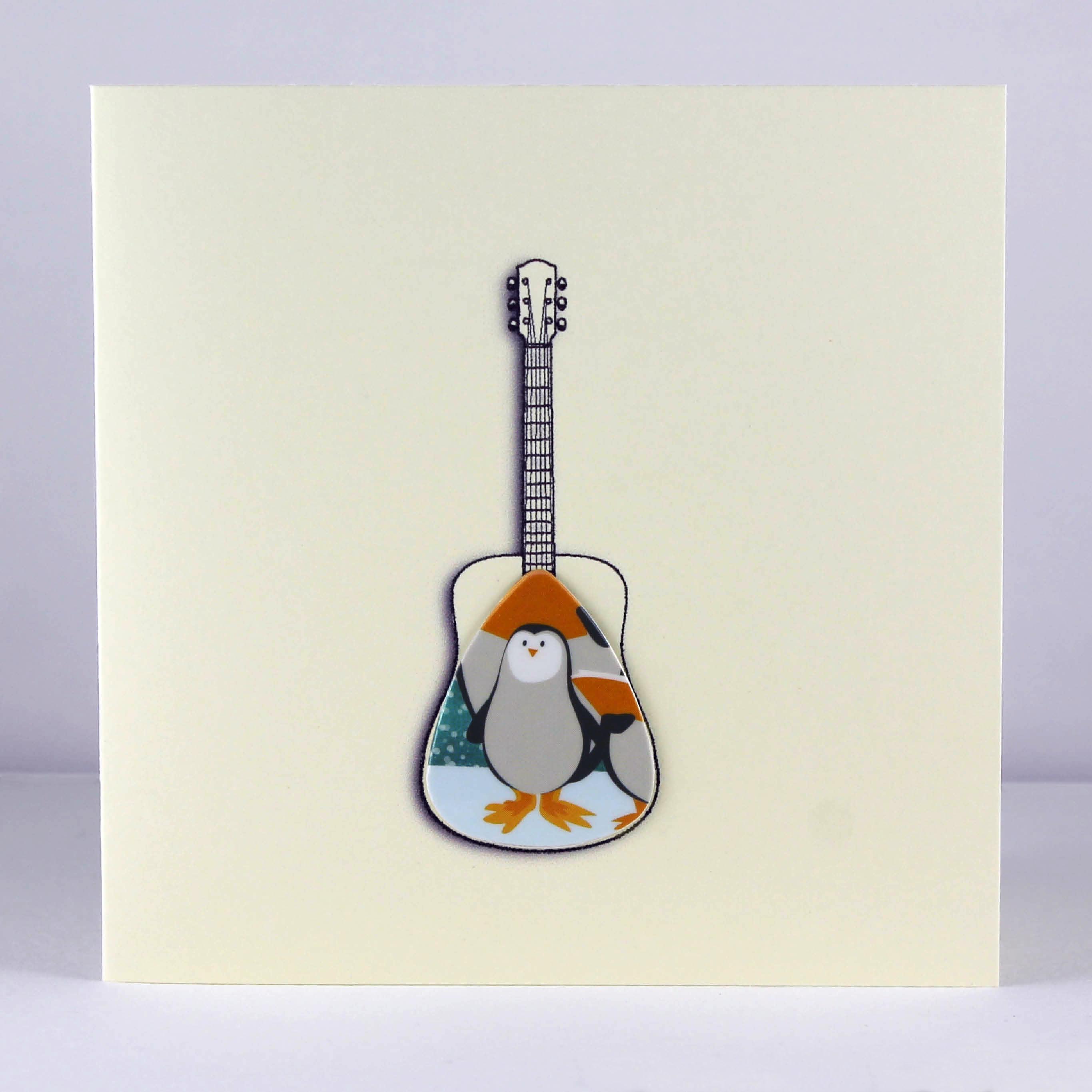 Guitar Christmas Cards with Plectrum