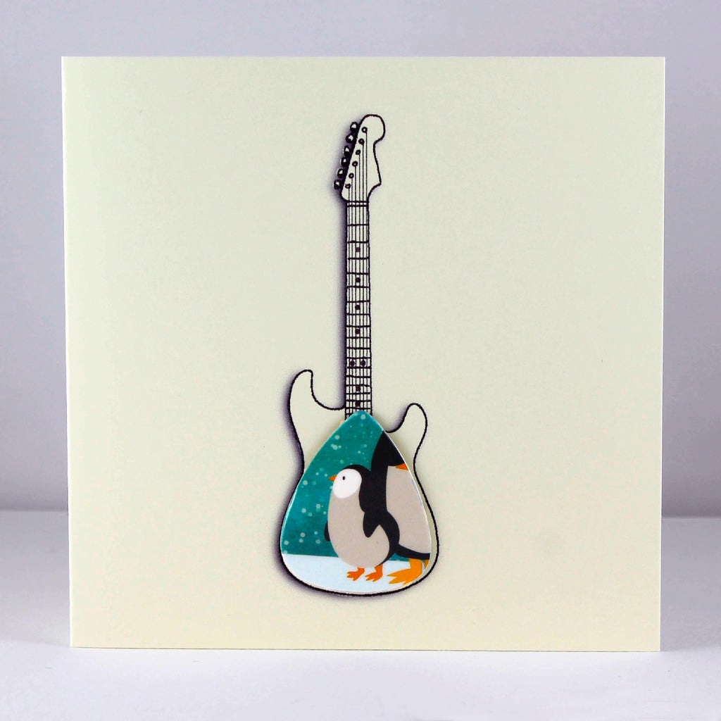 Guitar Christmas Cards with Plectrum