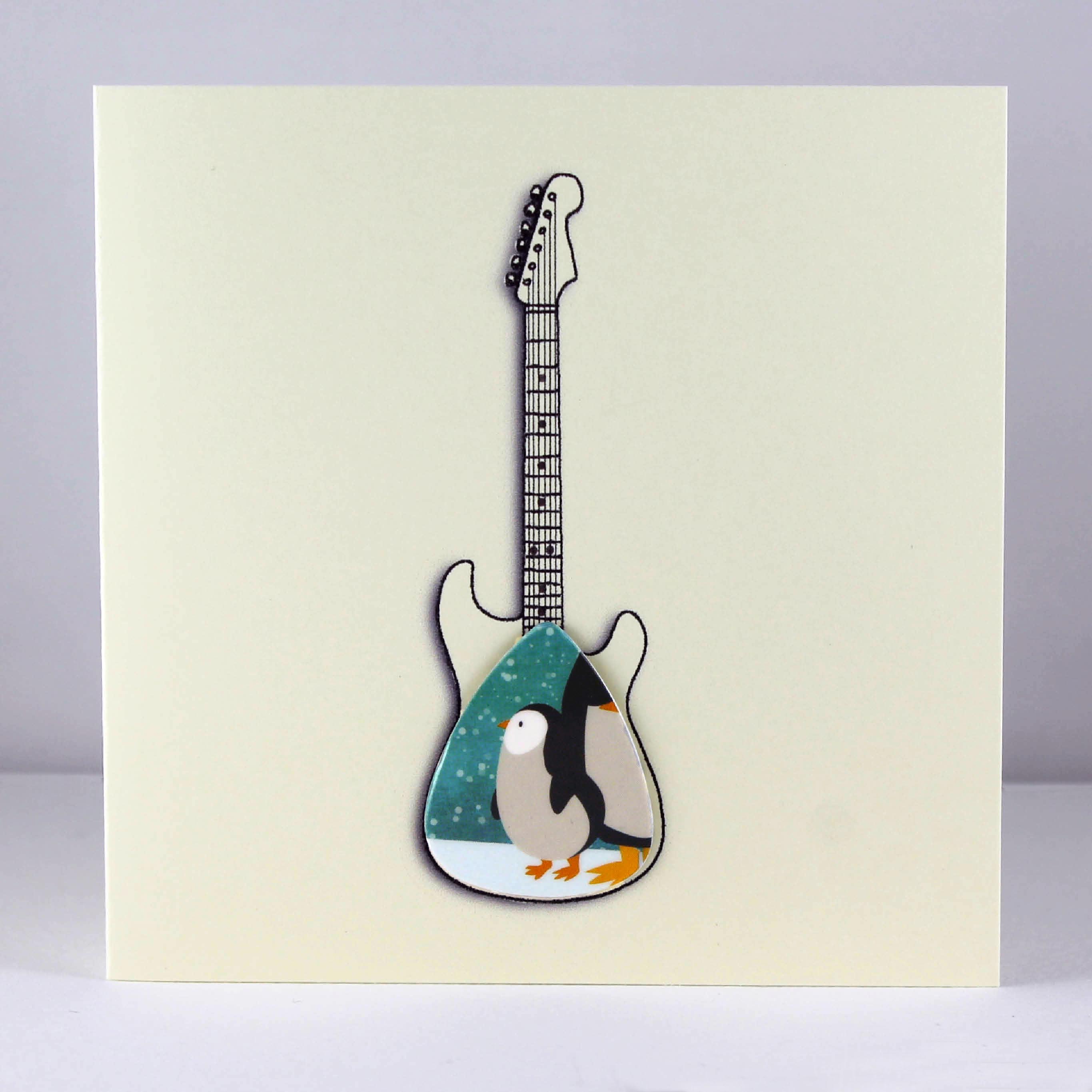 Guitar Christmas Cards with Plectrum